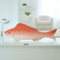Wooden fish ornament, red white gradient handcrafted desktop decor wood marine style figurine - Red