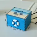 Mediterranean style wooden jewelry box, blue and white design with beach pattern, 10x8x7cm. - Life Ring / Dark Blue