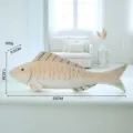 Wooden fish ornament tabletop decoration handmade rustic home decor living room 22cm - Light Yellow
