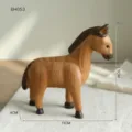 Skandinavische Massivholz Pferdefigur retro antike Tischdeko Tier Skulptur Deko - Naturholz Zebra