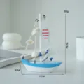 Modello di barca a vela in legno mediterraneo, decorazione da scrivania nautica. - Stile ancora