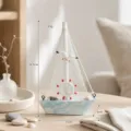 Modello di barca a vela in legno mediterraneo decorazione da scrivania tema nautico artigianato - Piccola Barca Timoniere