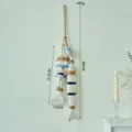 Mediterranean style solid wood fish wall hanging decor handmade hemp rope pendant for home. - Striped Fish String Pendant / Striped