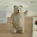 Figurina Orso in Legno Stile Nordico Retro Intagliato a Mano Wabi-Sabi Decorazione Casa - Colore legno naturale