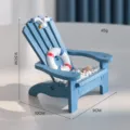 Sedia da spiaggia in legno in miniatura stile mediterraneo decorazione desktop mare - Modello salvagente