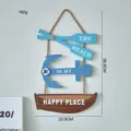 Placa de pared de madera marina con ancla y remo, decoración perfecta para casa de playa. - Nuevo Letrero Colgante Ancla