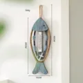 Mediterranean style wooden fish thermometer wall hanging nautical home decor 43cm - Retro Fish Bone Thermometer