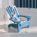 Sedia da spiaggia in legno massiccio stile mediterraneo mini soprammobile blu bianco - Stile ancora