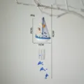 Carillón Viento Velero Mediterráneo Delfín Azul Concha Decoración Colgante Casa - Estilo Ancla Azul y Blanco