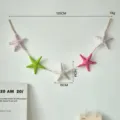 Ghirlanda da parete con stelle marine in tessuto, design a pois colorati per decorare. - Ghirlanda Stella Marina Colorata