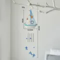 Campanilla de viento de velero mediterráneo con conchas, decoración colgante para el hogar. - Colgante Timón Bote Pequeño