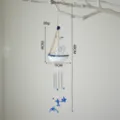 Carillón viento velero estilo mediterráneo decoración colgante hogar salón balcón - Tela Blanca Azul y Blanco