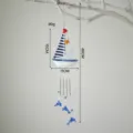 Carillón de viento de velero estilo mediterráneo decoración colgante para hogar - Tela Azul Azul y Blanco