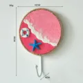Mediterranean style beach theme wall hook, pink sand texture decorative hanging hook. - Round Single Hook / Red