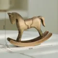 Statua cavallo a dondolo in legno vintage decorazione da scrivania rustica per la casa. - Cavallo Giallo Chiaro Invecchiato