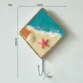 Mediterranean style beach themed wall hook with sand texture seashell star decor for home decor - Square Single Hook (Yellow Starfish) / Yellow