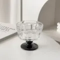 Vintage embossed glass dessert cup for ice cream, yogurt, and smoothies with black base. - Black Base Vintage Goblet