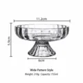 Transparent glass ice cream bowl dessert cup with pedestal and wide ribbed design - Wide Stripe