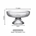 Clear Glass Pedestal Ice Cream Bowl Dessert Cup Footed Sundae Cup Fruit Serving Bowl - Glacier Pattern Style