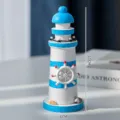 Statuetta di faro in legno mediterraneo 15cm decorazione da tavolo nautica foto prop - Timone di nave / 15cm / Azzurro