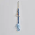 Decorazione da appendere stile marino in legno, cavalluccio marino blu con perline e conchiglia. - Ornamento Sospeso Cavalluccio Marino Perlato / Azzurro