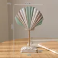 Decorazione da tavola con soprammobile in conchiglia di legno in stile mediterraneo - Conchiglia Verde Chiaro