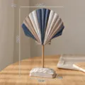 Decorazione da tavolo con conchiglia in legno stile mediterraneo con supporto per casa. - Conchiglia Blu Scuro