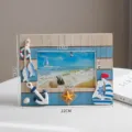 Cornice portafoto in legno stile mediterraneo 6 pollici decorazione da tavola nautica unica - Barca a Vela Blu Retrò da 6 Pollici Orizzontale