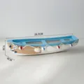 Modello di Nave in Legno Stile Mediterraneo Decorazione Tavolo Barca Blu Bianco 28cm - Barca a Vela Media / Azzurro