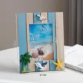 Cornice portafoto in legno stile mediterraneo 4x6 pollici decorazione da tavolo marina. - Albero di Cocco Blu Retrò da 6 Pollici Verticale