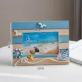 Mediterranean style wooden photo frame with nautical charms for desktop home decor 6x4 inch - 6-Inch Retro Blue Helmsman Horizontal
