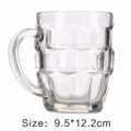 Clear glass beer mug with handle, thick pineapple design drinking cup for home kitchen use. - 500ml Thickened Style