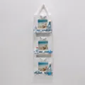 Cornice portafoto tripla stile mediterraneo appendiabiti da parete decorazione casa. - Stile Faro Effetto Vissuto