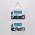 Doppia cornice da appendere stile mediterraneo blu e bianco con decorazioni nautiche per casa - Stile 2 Cornici Ancora e Barca a Vela