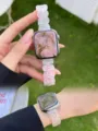 Harz Blüten Uhrenarmband kompatibel mit Apple Watch Ersatzarmband im Frühlingsstil. - (Serie 10/11 42mm) 38mm/40mm/41mm Universal / Harz Oval - Polarisiert Muschel
