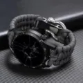 Τακτικό λουράκι ρολογιού paracord με μεταλλικό κούμπωμα, ανθεκτικό εξωτερικό αξεσουάρ. - Ταιριάζει σε 1/2/3 Γεν 38mm Standard / Πλεγμένο Γκρι