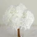 Bouquet de dahlias artificiels blancs pour décoration de maison mariage fête fleurs fausses - Dahlia à Bord Brûlé / Blanc