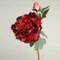Fleur artificielle de pivoine en soie style peinture a l'huile decor de table variante - Rouge