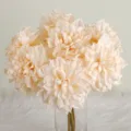 Bouquet de fleurs artificielles dahlia couleur crème arrangement floral soie déco mariage maison - Dahlia à Bord Brûlé / Champagne