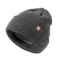 Bonnet en tricot gris foncé pour bébé avec doublure, bonnet d'hiver chaud pour 0-3 ans. - 0-3 Ans / Gris foncé