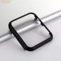 Black aluminum metal bumper protective case detail close up shot for smart watch frame accessory. - Black / 38mm