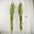Artificial hanging plant 115cm green vine wall decor for home room indoor wedding party decor - Hanging Style B