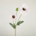 Artificial pink poppy flower branch silk fake floral decoration for home decor SKU - White and Pink