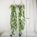 Artificial hanging eucalyptus plant vine for wall decor, 130cm long green leaves for home. - Hanging Style F