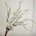 Artificial snow willow flower branch, Nordic style white faux floral bouquet for home decor. - White Snowball Branch