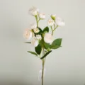 Artificial tea rose bouquet 12 heads fake flowers home decor photography props white - Champagne