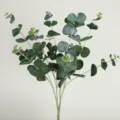 Artificial eucalyptus leaves green plant branch bundle for home decor and floral arrangement. - Eucalyptus Bundle - Dark Green