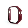Σκούρο κόκκινο προστατευτικό κέλυφος για Apple Watch Ultra 49mm με ενσωματωμένη μεμβράνη. - Μόνο Θήκη / Μπορντό