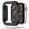 Detalle de funda protectora para Apple Watch, parachoques antichoque duradero con recortes precisos. - Negro
