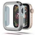 Vista detallada de la funda protectora bumper para Apple Watch con diseño de doble capa. - Gris